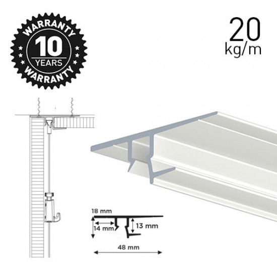 Artiteq Shadowline Drywall White 250cm - 12.5 mm Plasterboard