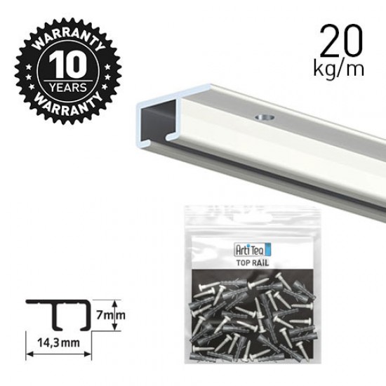 Artiteq Top Rail White 200cm KIT