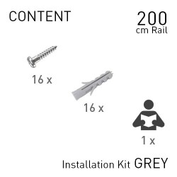 Fastener Kit Top Rail 200cm Grey