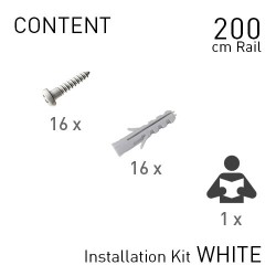 Fastener Kit Top Rail 200cm White