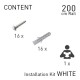 Artiteq Top Rail White 200cm KIT