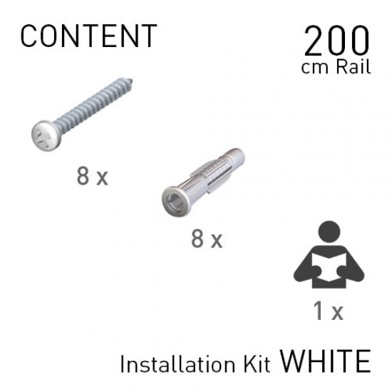 Artiteq Fastener Kit Classic Rail & Classic Rail+ 200cm White