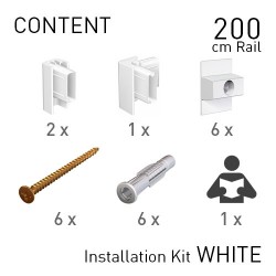 Fastener Kit Click Rail 200cm White