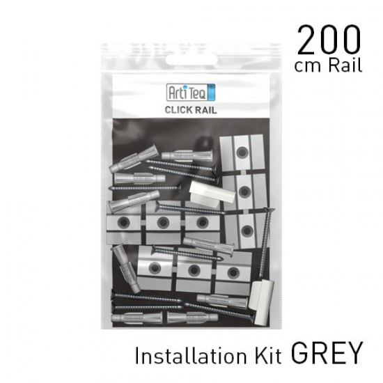 Artiteq Fastener Kit Click Rail 200cm Grey