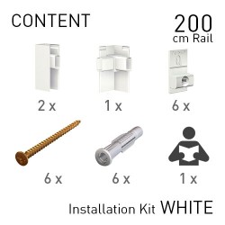 Fastener Kit Click Rail Pro 200cm White