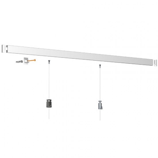 Artiteq 9.4303K Click Rail white kit picture hanging rail 200cm long including all fasteners