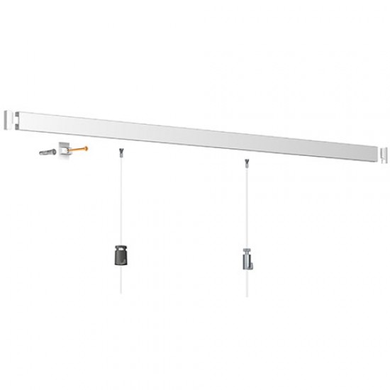 Artiteq 9.4348 Click Rail white primer picture hanging rail 200cm long picture hanging rail to hang and rearrange artwork easily