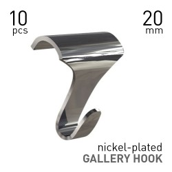 Picture Rail Hook Large Nickel-plated - 10pcs