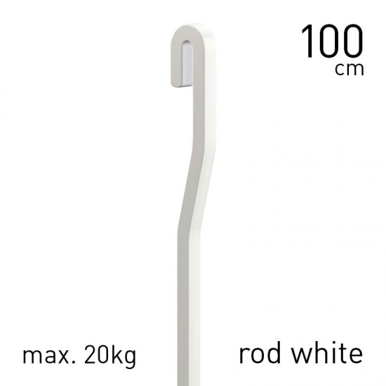 Artiteq 9.4277 Gallery Rod Aluminium 4x4mm - white s-bend top rod 100cm long