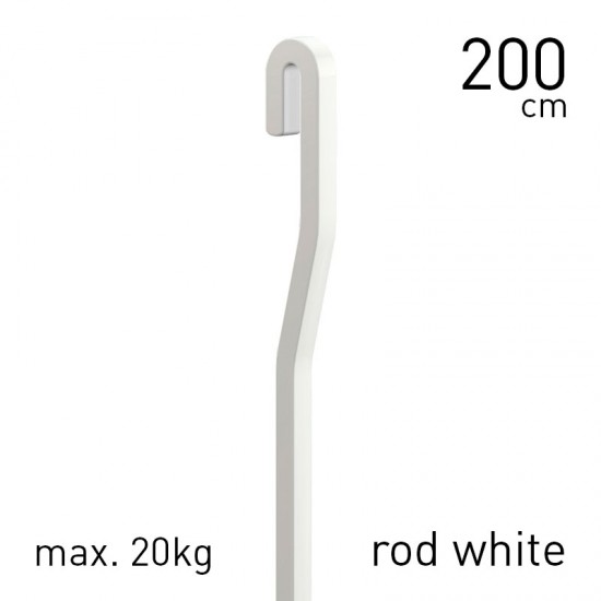 Artiteq 9.4279 Gallery Rod Aluminium 4x4mm - white s-bend top rod 200cm long