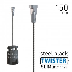 Twister Slimline 1mm Black Steel 150cm