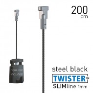 Twister Slimline 1mm Black Steel 200cm