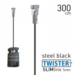 Twister Slimline 1mm Black Steel 300cm